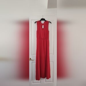 Charles Henry V Neck Sleeveless Maxi Dress